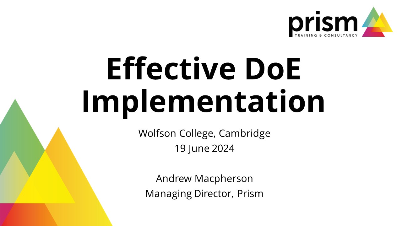 Prism Effective DoE slides | Prism