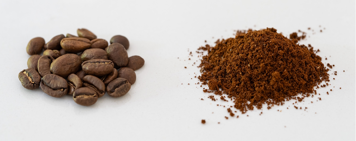 Coffee beans and ground 1200x475